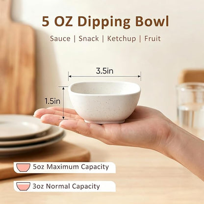 5 OZ Sauce Bowls, Wheat Straw Bowls Set of 8, Dishwasher Safe Dip Cups - Image 2