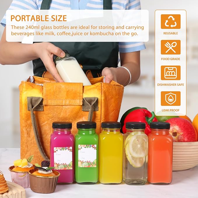 AuroTrends 8 oz Glass Bottles 12-Pack - Image 3