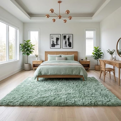 Mugorn Green Rugs for Bedroom, 3x5 Feet Fluffy Area Rugs for Living Room - Image 6