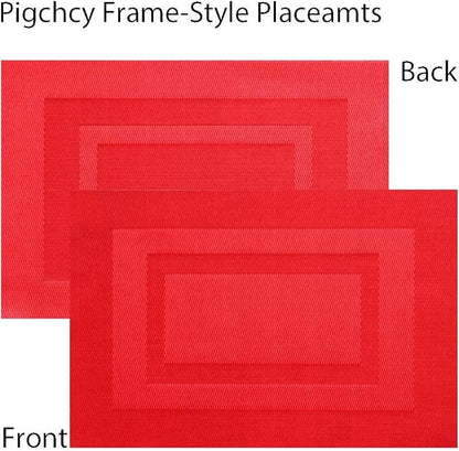 PIGCHCY Placemats Set of 8 Washable Durable Place Mats Vinyl Heat Resistant - Image 3