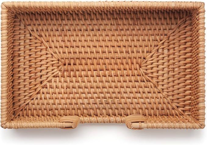 2 Pack Rattan Napkin Holder Rectangle, 9.5" x 5.5" x 2", Wicker Napkin Tray - Image 9