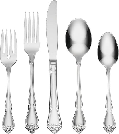 Oneida Silverware Set, True Rose 20-Piece Everyday Flatware Set, Service by Oneida