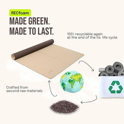 Gogokiwi Large Yoga Mat – 1/4" & 1/2" Thick Exercise Mats - Image 4