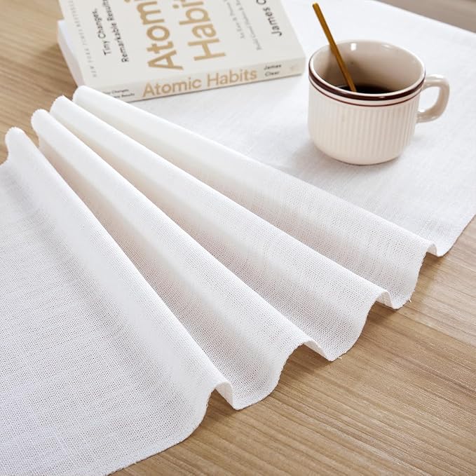 Cotton Linen Table Runner, 13x90 Inch, Machine Wash - Image 5