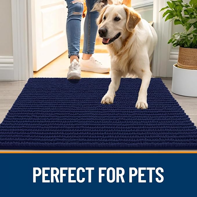 OLANLY Dog Door Mat for Muddy Paws 36x24, Ultra Absorbent Chenille Mud Doormat - Image 6