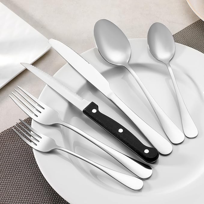 Steak Knives Set of 24, Sharp Triple Rivet Steak Knife Sets, High-Carbon - Image 7