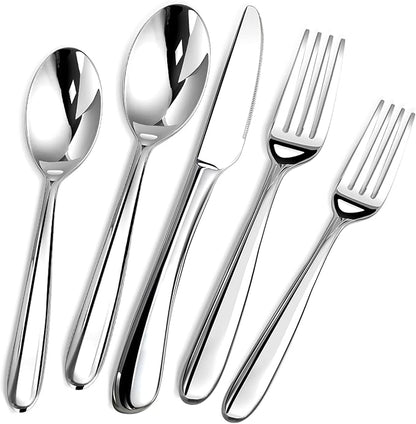 Heavy Duty Silverware Set for 6, Stainless Steel Flatware Cutlery Set | Heavy by ACNUSIK