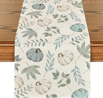 Artoid Mode 210 GSM Fall Table Runner 13x36 Inch Home Party Decor | Blue by ArtoidMode