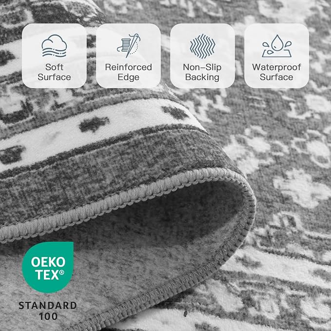 Lofus 5x7 Area Rugs for Living Room, Machine Washable Non-Slip Area Rug - Image 6