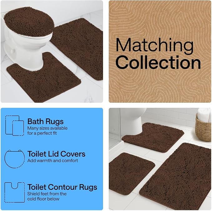 GORILLA GRIP Bath Rug Mat 30x20, Thick Soft Absorbent Chenille, Quick Dry - Image 8