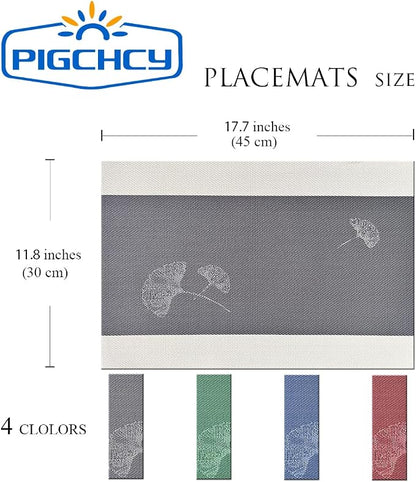 PIGCHCY Placemats Set of 8, Country Rustic Placemats Non-Slip Washable Durable - Image 2