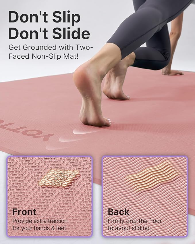 YOTTOY Large Yoga Mat, Extra Wide TPE Exercise Mat, Non-Slip Workout Mat - Image 4