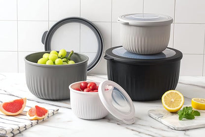 COOK WITH COLOR Prep Bowls with Lids- Wide and Deep Nesting Plastic Small - Image 6