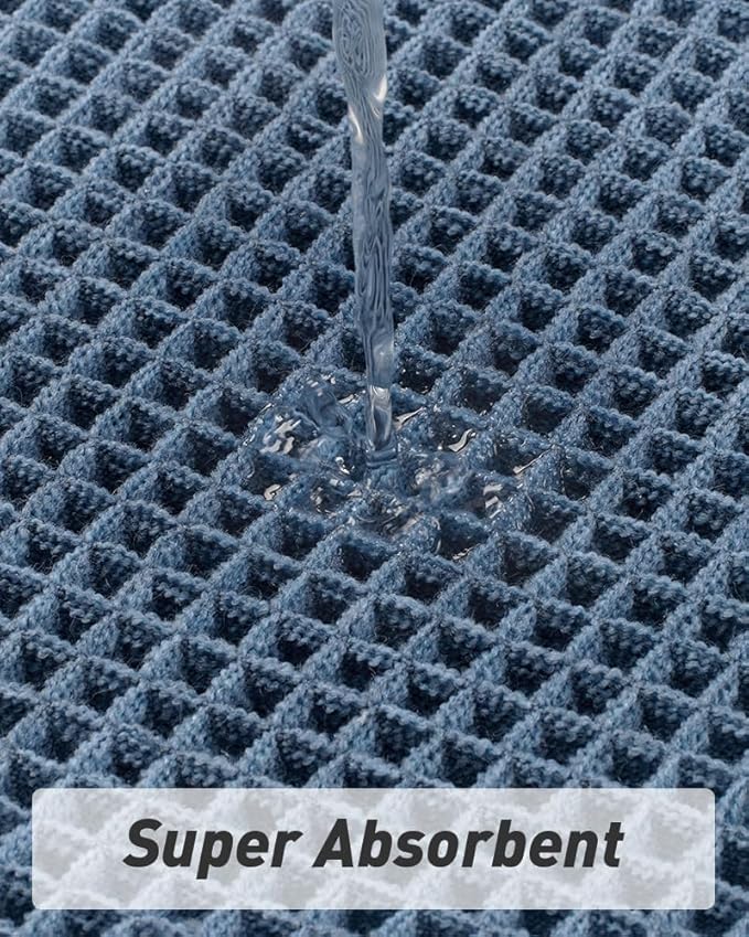AMOAMI Upgraded Waffle Bath Mat, Super Absorbent Non Slip Bath Mats - Image 3
