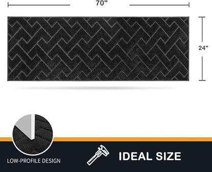 PURRUGS Dirt Trapping Door Mat 24" x 70", Non-Slip Machine Washable Entry Rug - Image 2