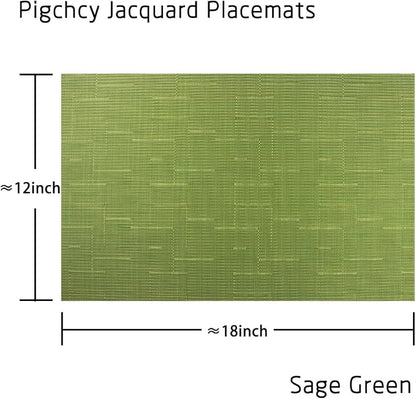 PIGCHCY Placemats Set of 12 Washable Durable Place Mats Vinyl Heat Resistant - Image 2