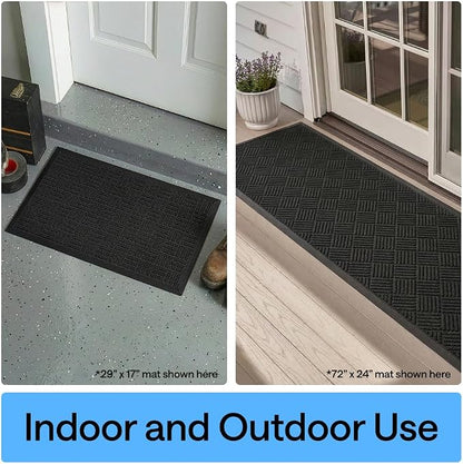 GORILLA GRIP 100% Waterproof All-Season WeatherMAX Doormat, US Designed Natural - Image 9