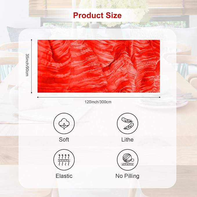 6 Pack Red Cheesecloth Table Runner 35x120 Inch 10Ft Rustic Gauze Cheese Cloth - Image 4