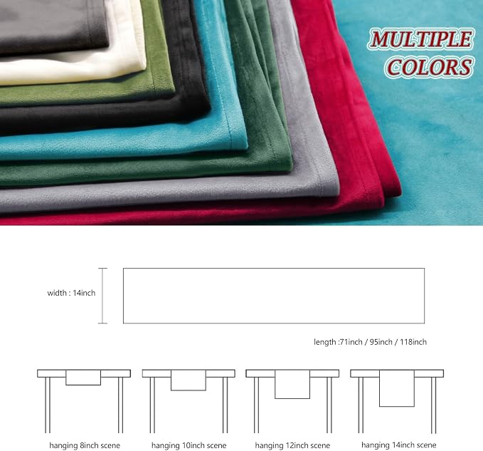 BALCONY & FALCON Table Runner Velvet Black 14"x118" | Elegant, Fall Decor - Image 5