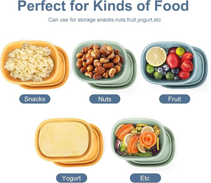 4 pcs 10 oz Silicone Snack Containers - Image 4