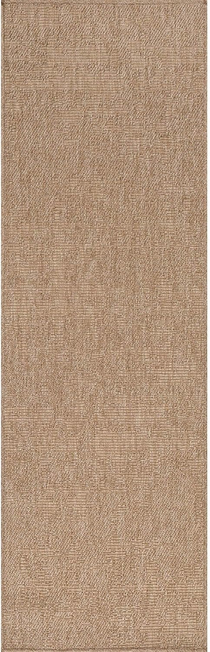 CAMILSON Indoor and Outdoor Runner Rug Natural Solid Boho Woven Design - Image 2