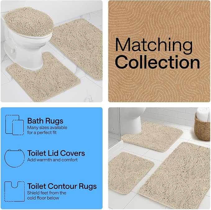 GORILLA GRIP Bath Rug Mat 36x24, Thick Soft Absorbent Chenille, Quick Dry - Image 8