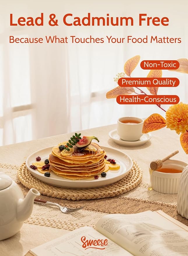 Sweese 10 Inch Porcelain Dinner Plates, Dishwasher Safe, Scratch-Resistant - Image 9
