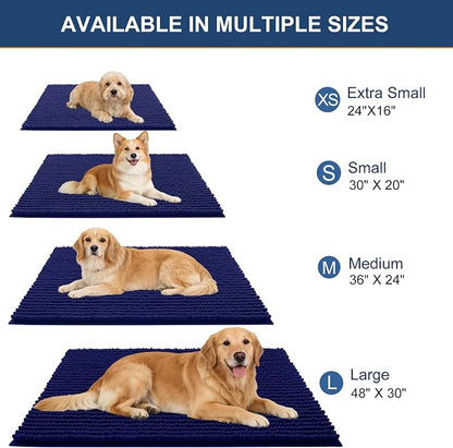OLANLY Dog Door Mat for Muddy Paws 36x24, Ultra Absorbent Chenille Mud Doormat - Image 2
