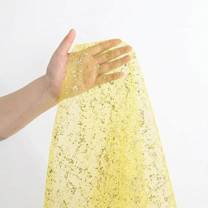 Artoid Mode Light Yellow Gold Gauze Table Runner 59x120 Inch 10FT, Glitter - Image 6