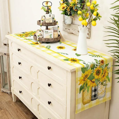 Sunflower Summer Table Runner 13x120 Inch, Kitchen Dining Table Decoration - Image 5