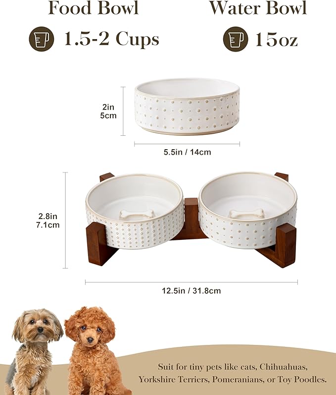 MALACASA Dog Bowl Set, Ceramic Bowls - Image 2