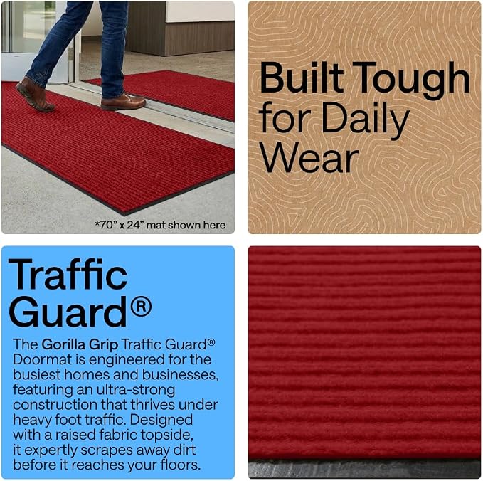 GORILLA GRIP Waterproof Traffic Guard Door Mat, 2 Pack Heavy Duty Entryway Mats - Image 3