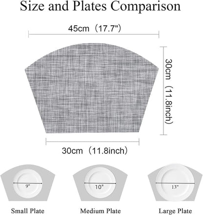 SHACOS Wedge Placemats Set of 4 Round Table Placemats Woven Vinyl Place Mats - Image 3
