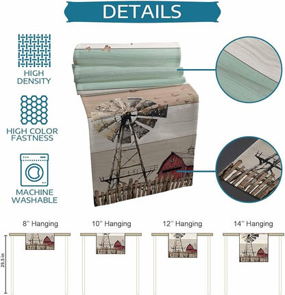Farmhouse Windmill Table Runners 72 Inches Long, Cotton Linen Fabric Table - Image 7