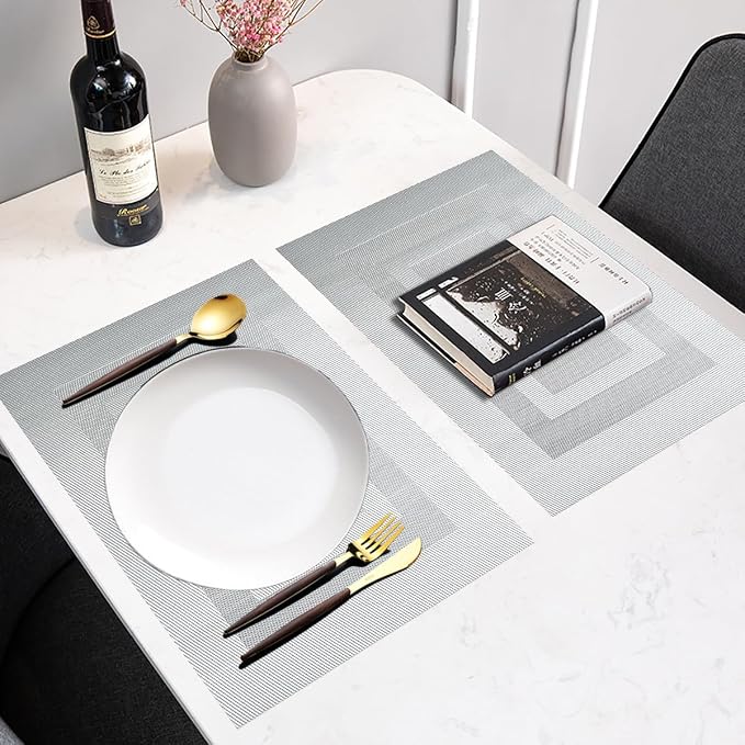 PIGCHCY Placemats Set of 12 Washable Durable Place Mats Vinyl Heat Resistant - Image 6