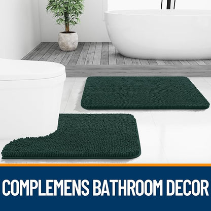 OLANLY Bathroom Runner Rugs 47x17, Soft Absorbent Chenille Bath Rugs, Rubber - Image 7