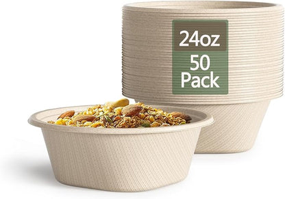 24 Oz Disposable Paper Bowls by Homestockplus