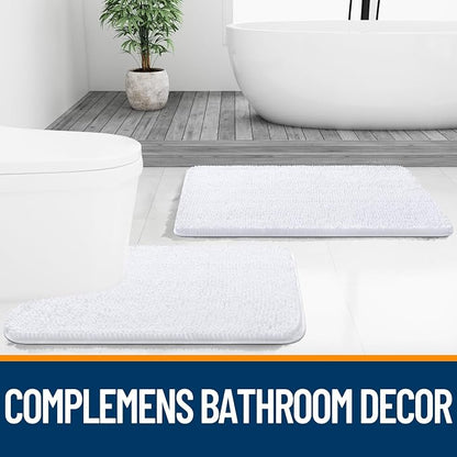 OLANLY Small Bathroom Rugs 24x16, Extra Soft Absorbent Chenille Bath Rugs - Image 7