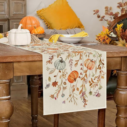 RABUSOFA Fall Table Runner 13x60 Inch Pumpkins Fall Decor - Image 2