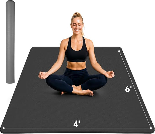 Stepwaver Extra Large Yoga Mat 6'x4', Ultra Durable, Wide Workout Mat, Wide by Stepwaver