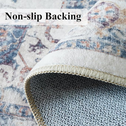 Washable Large 9x12 Area Rug: Living Room Oriental Non Slip Soft Rugs Indoor - Image 5
