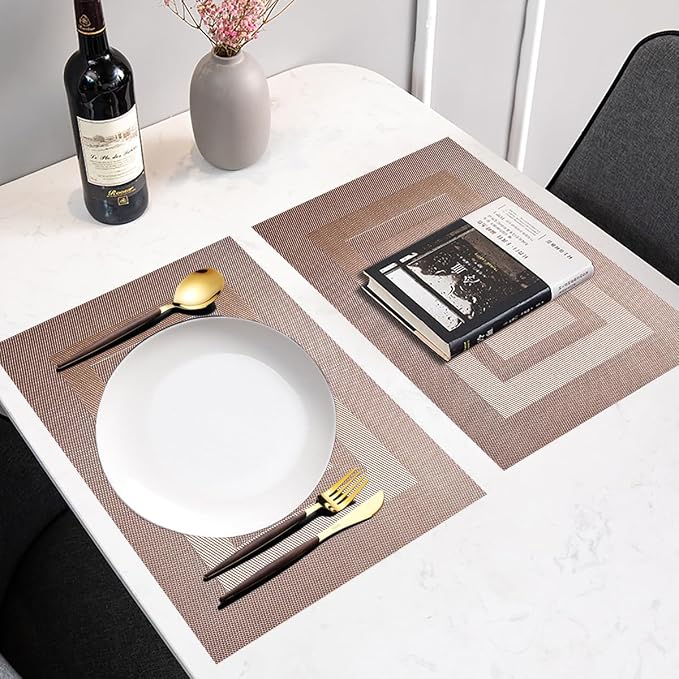 PIGCHCY Placemats Set of 12 Washable Durable Place Mats Vinyl Heat Resistant - Image 6
