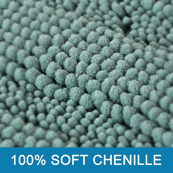 H.VERSAILTEX Bath Rugs for Bathroom Non Slip Bath Mats Extra Thick Chenille - Image 3