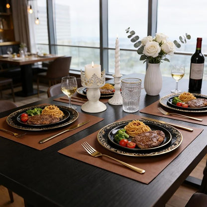 Faux Leather Placemats for Dining Table Set of 4, Edge-Sealed PU Leather Table - Image 8