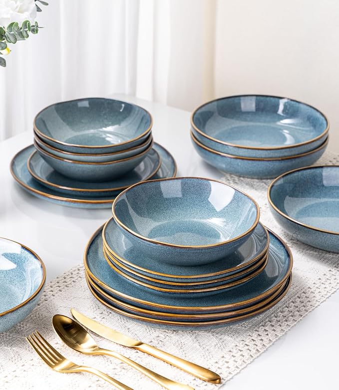 AmorArc 8.5'' Large Pasta Bowls, 36oz Ceramic Salad Serving Bowls Set of 6 - Image 8
