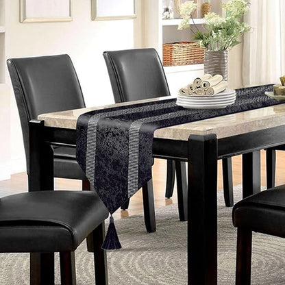 Elegant Sequin Rhinestone Black Table Runner, Ombre Velvet, Double-Layer - Image 6
