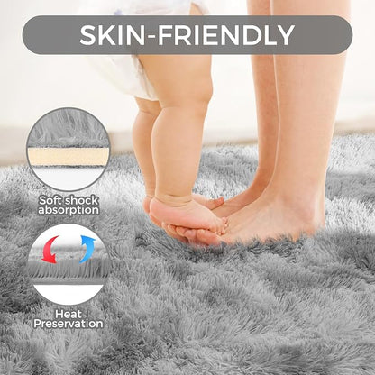 Ultra Soft Rug for Living Room, 3X5 Fluffy Shag Area Rug for Bedroom, Modern - Image 5