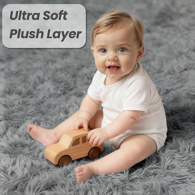 5x7 Area Rug for Living Room, Ultra Soft Fluffy Shag Rugs for Bedroom, Non-Slip - Image 8