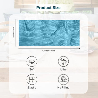 1 Pack Baby Blue Cheesecloth Table Runner 35x120 Inch 10Ft Rustic Gauze Cheese - Image 4