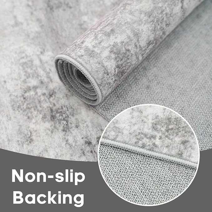 Abstract 3x5 Entryway Area Rugs: Machine Washable Anti-Slip Cozy Rug - Image 5